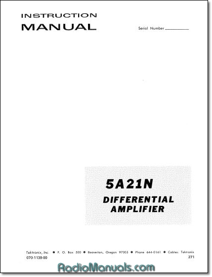 Tektronix 5A21N Manual - Click Image to Close